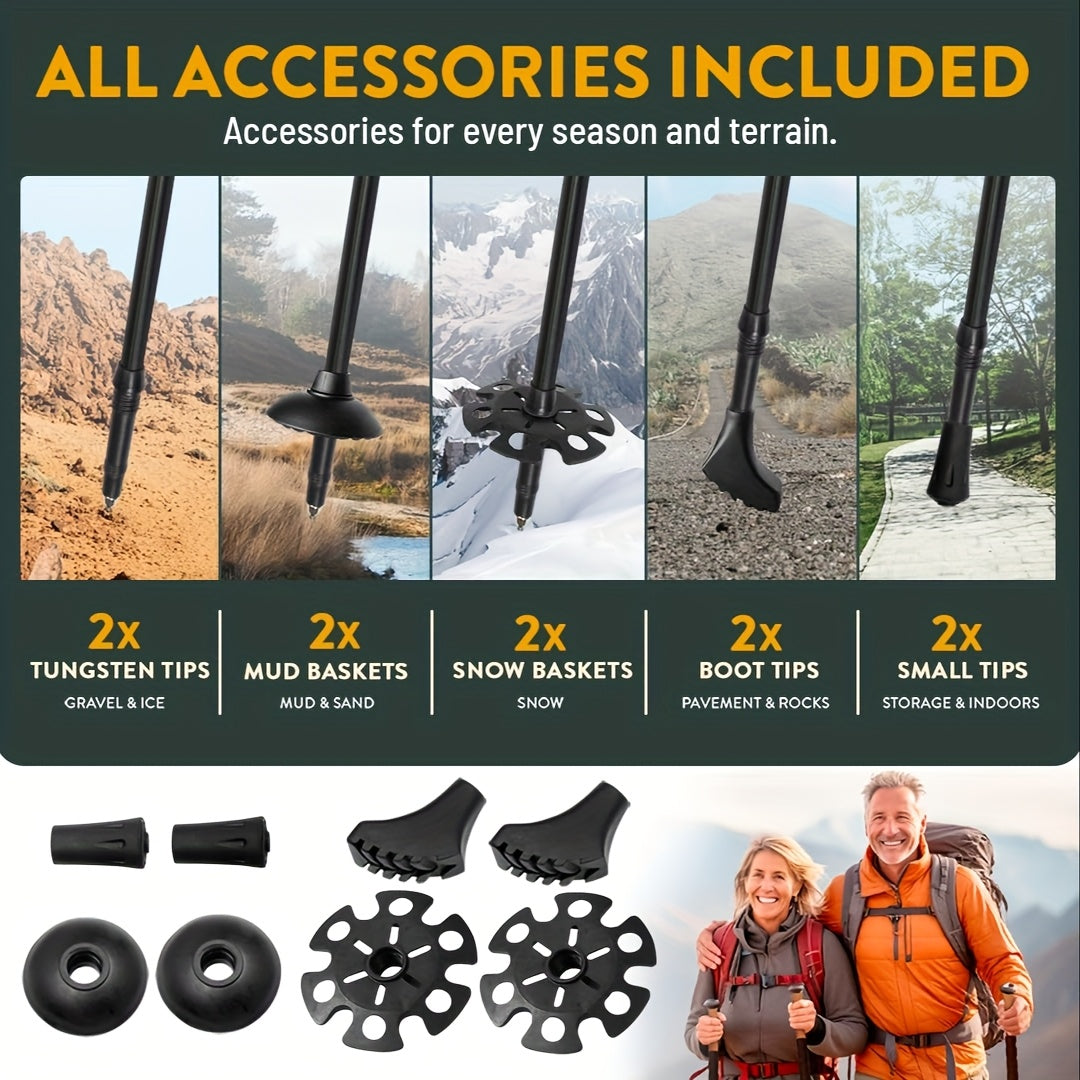Aluminum Alloy Hiking Sticks (2pcs)