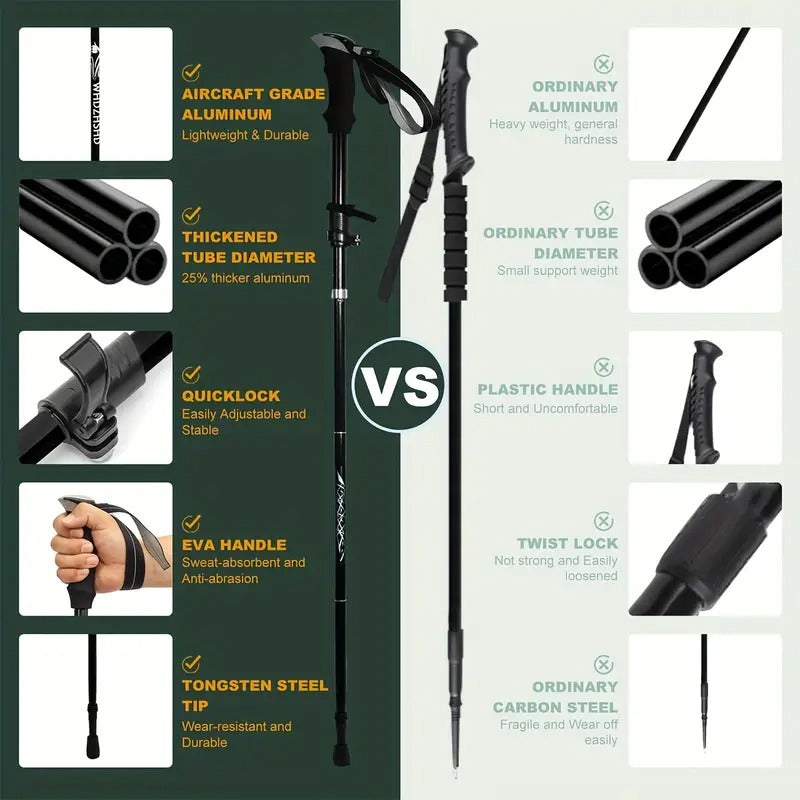 Aluminum Alloy Hiking Sticks (2pcs)